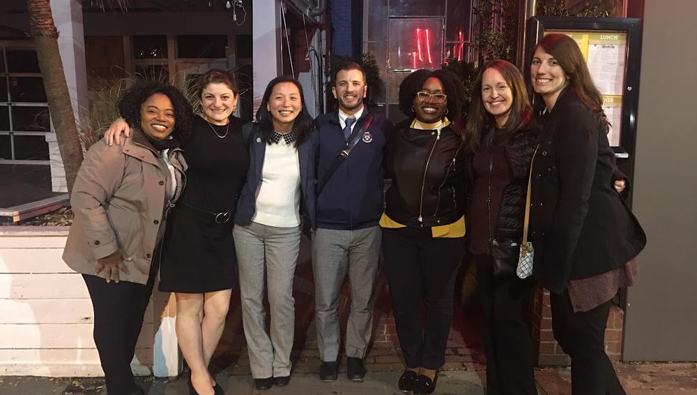 With lab alums at ANA. There are 5 moms in this picture!